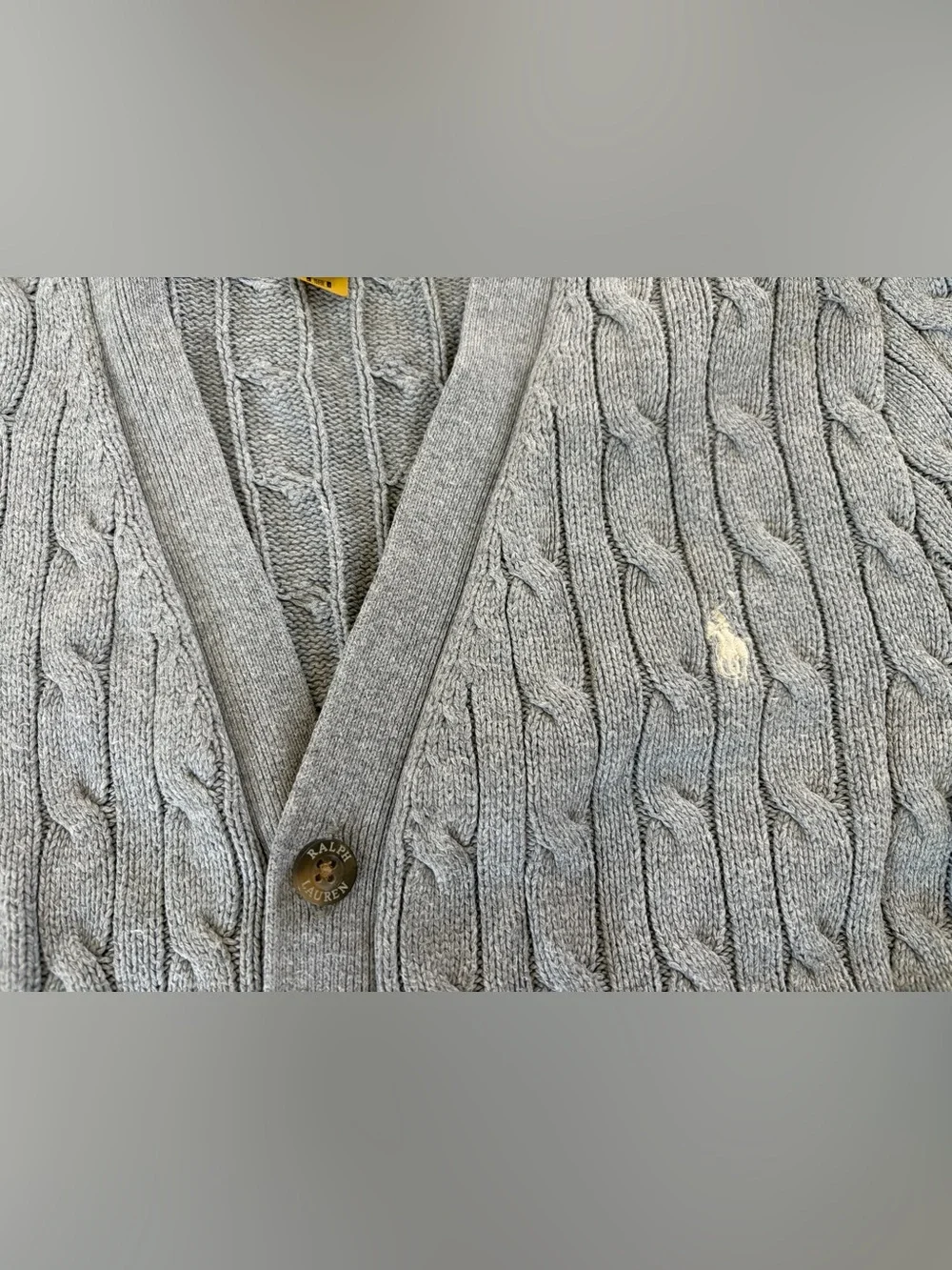 Polo by Ralph Lauren Heather Gray Cable Knit Cardigan
